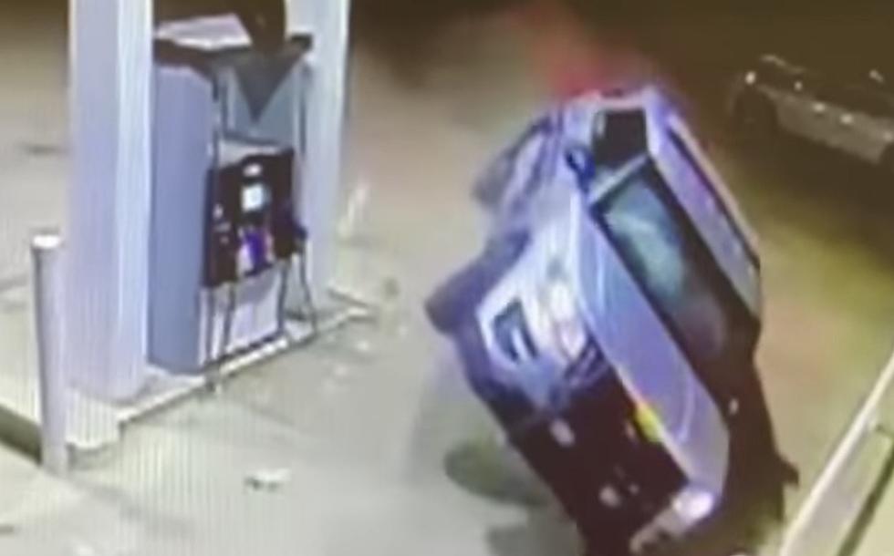 LaSalle Parish Sheriff’s Deputy Hits Pole Near Gas Pump, Nearly Flips Unit [VIDEO]