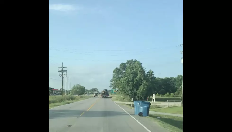Lafayette Man Records Video of Oversized Load Hitting Multiple Trashcans on S. Fieldspan Road