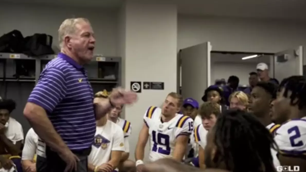Leaked Clip of LSU Tigers' Coach Brian Kelly Post-Game Speech