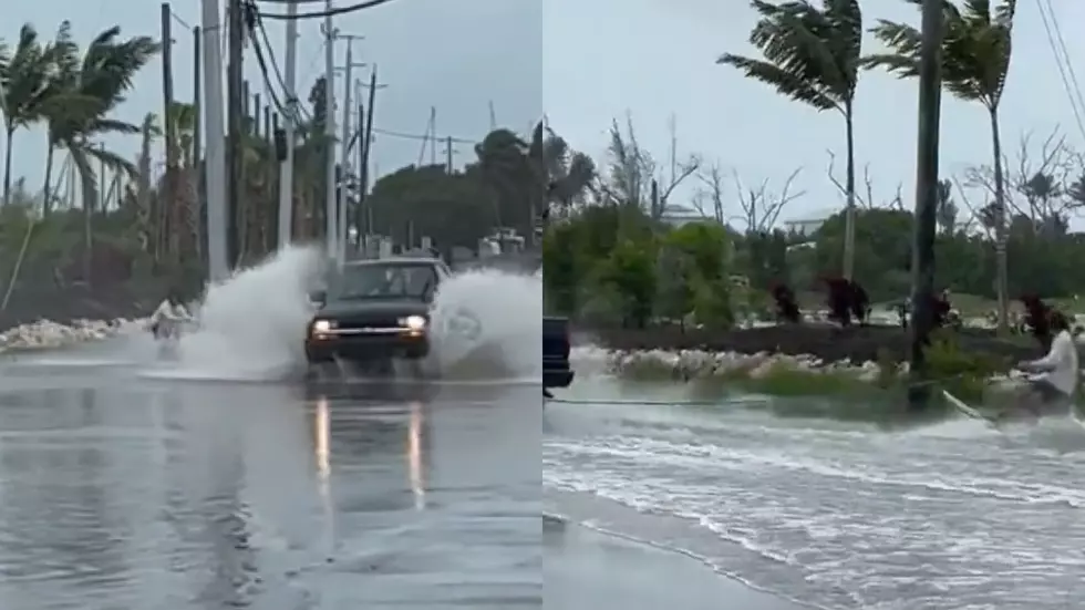 Florida Man Wake Surfs Through Flooded Streets as Powerful Hurricane Ian Approaches