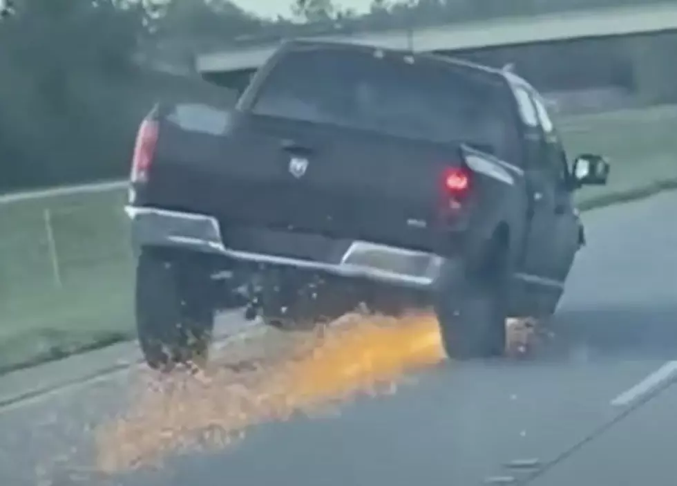 Watch as Sparks Fly From Truck During High Speed Chase on I-10