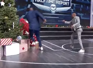 Shaquille O’Neal Gets Thrown Into Christmas Tree on LIVE TV [VIDEO]