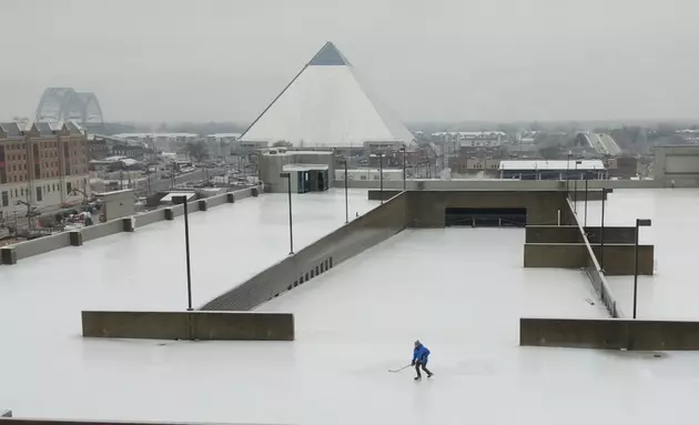 St. Jude Employee Ice Skates on Top of Parking Garage of Campus [PHOTOS]
