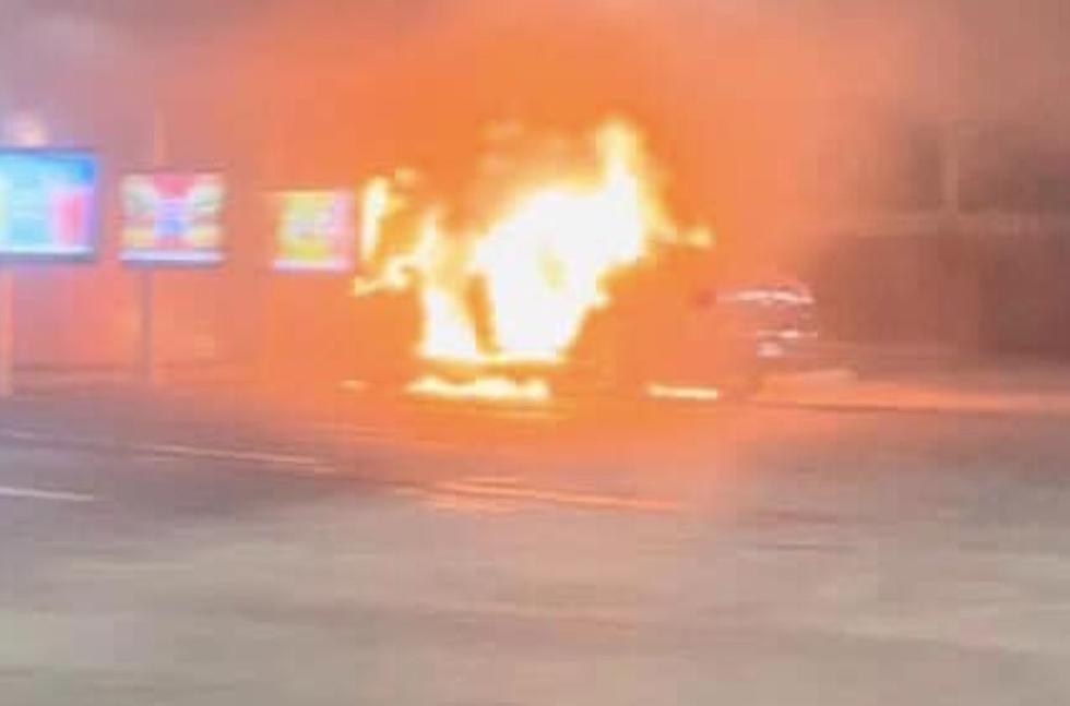 Car Catches on Fire While at Sonic in Crowley [VIDEO]