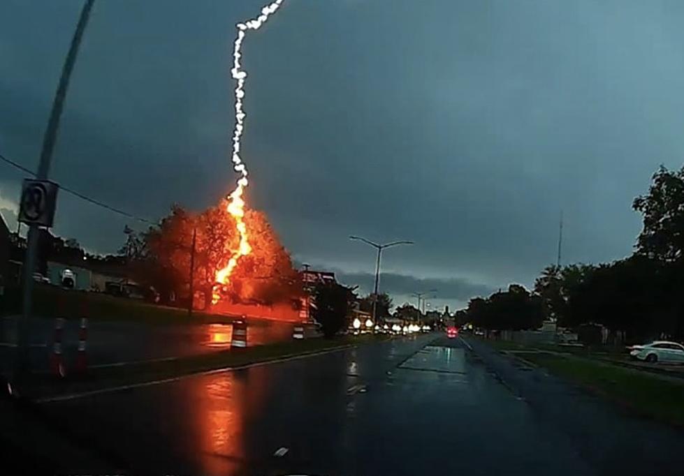 Lightning Strike Near Downtown Crowley Caught on Dash Cam [WATCH]