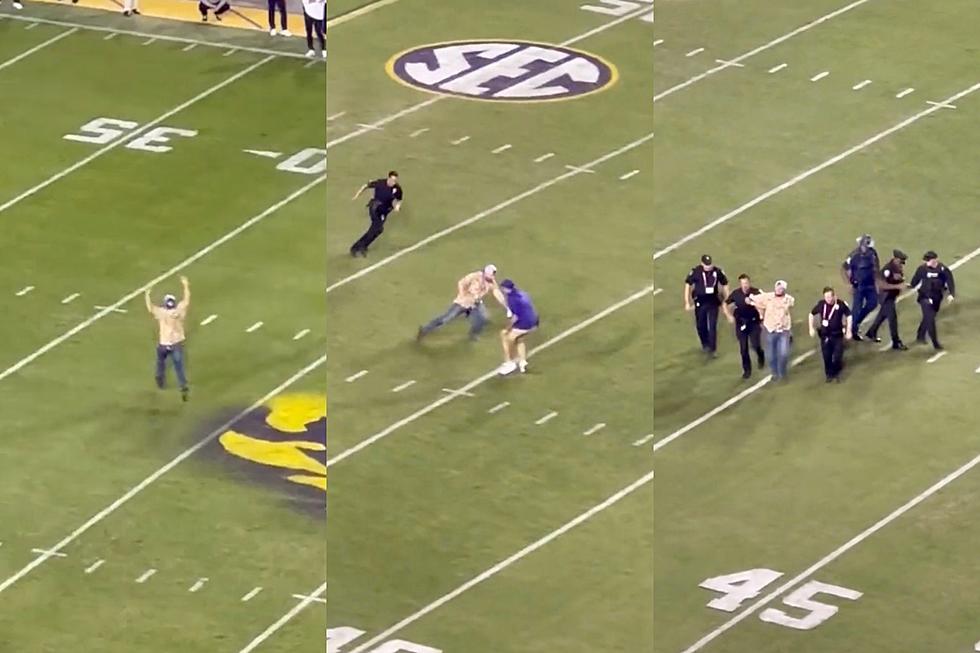 LSU Fan Storms Field: Watch Police Deliver Expert Double-Tackle in Viral Video