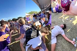 LSU Tailgate Fight: Man Knocked Out Cold and Doused with Beer...