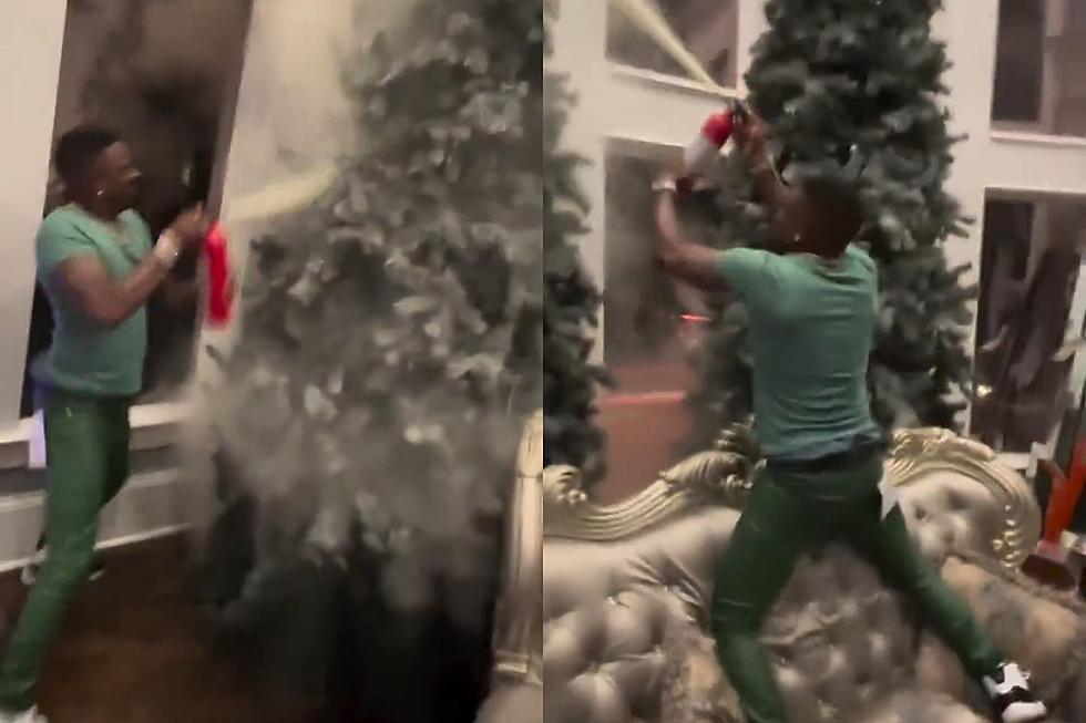 Louisiana Rapper Boosie 'Whites' Christmas Tree with Extinguisher