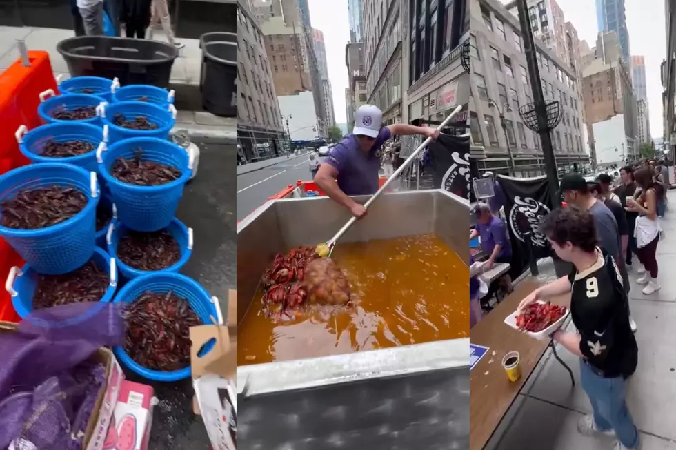 Watch 750lb Louisiana Crawfish Boil in Front of NYC Empire State 
