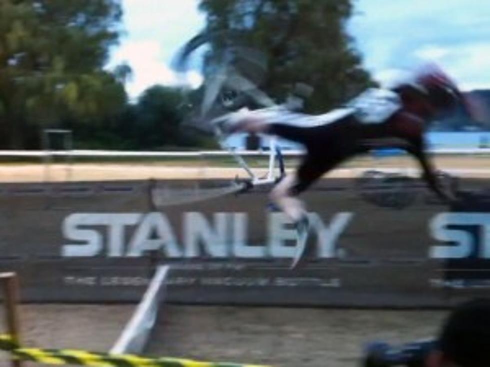 Ouch! Bike Racer Completely Forgets About Hurdle