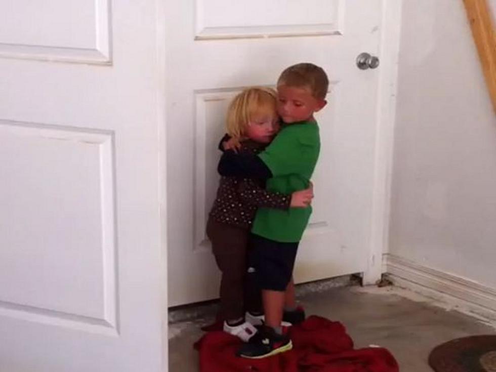 Adorable Little Boy Comforts Baby Sister From Frightening Sound [VIDEO]