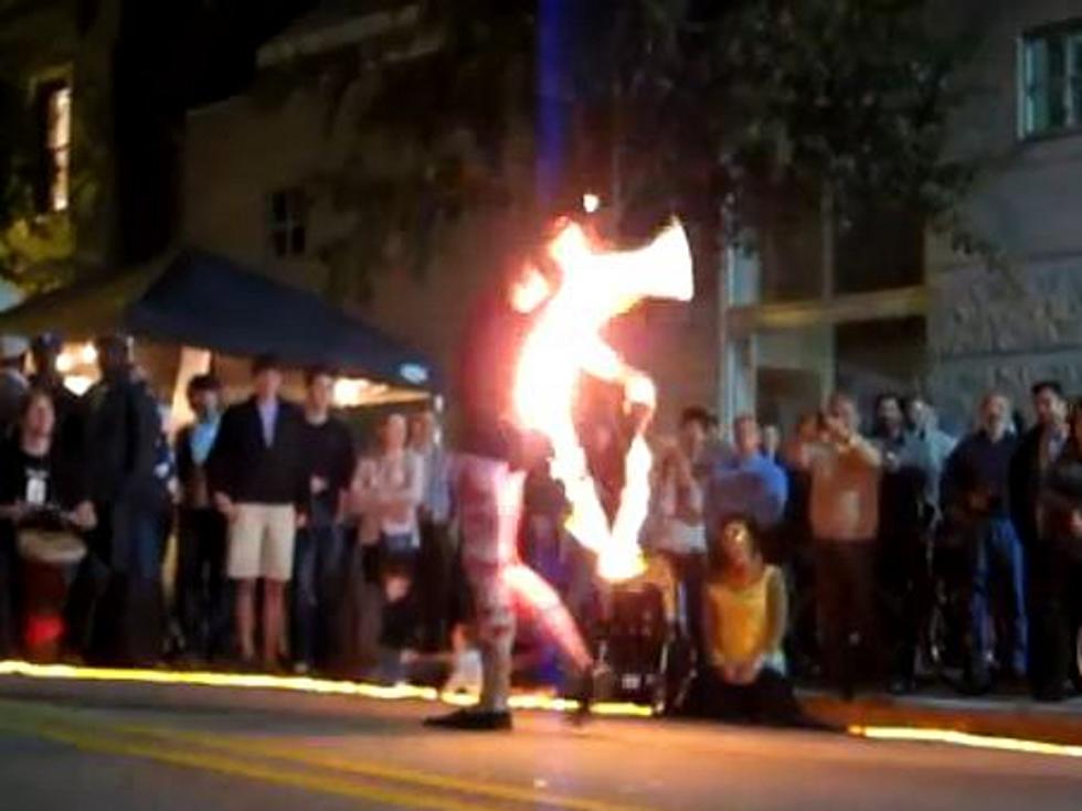 Fire Jump Roper Almost Sets Himself Aflame [VIDEO]
