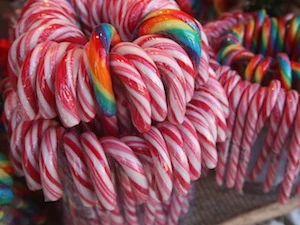 candy canes red and white christmas holiday