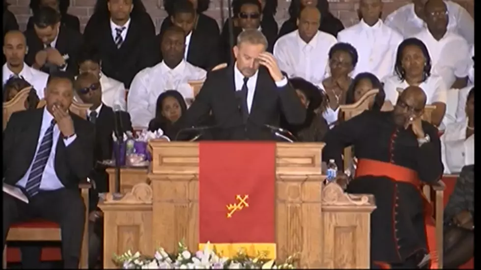 Kevin Costner Speaks At Whitney Houston’s Funeral