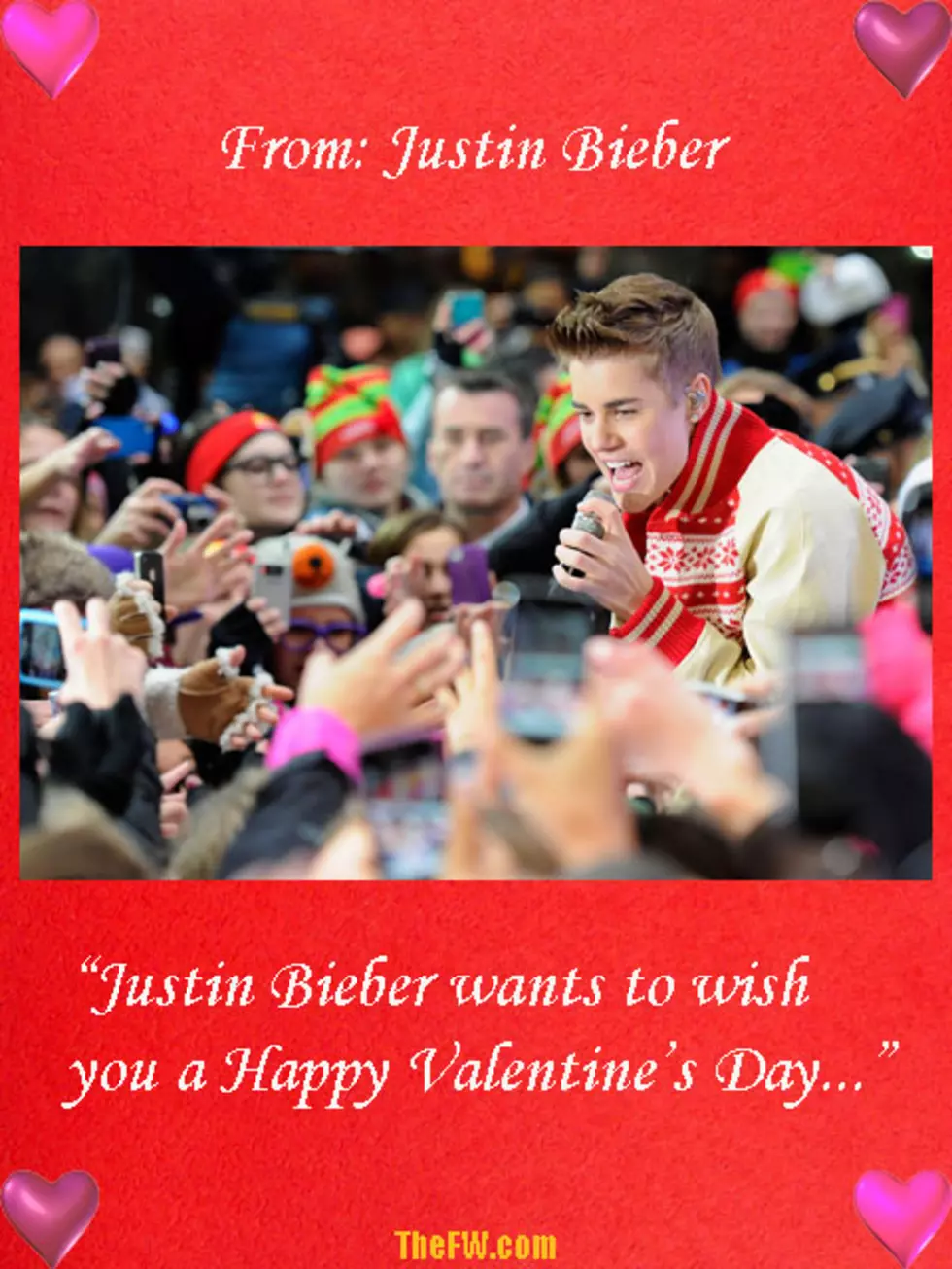 TheFW’s Celebrity Valentine’s Day Cards – Justin Bieber