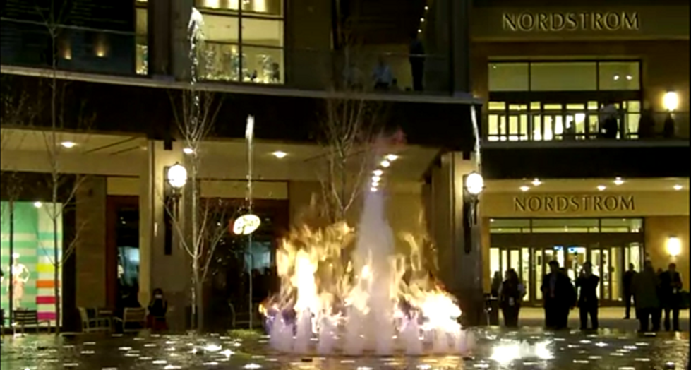 Mall Fountain Sprays Tons of Fire