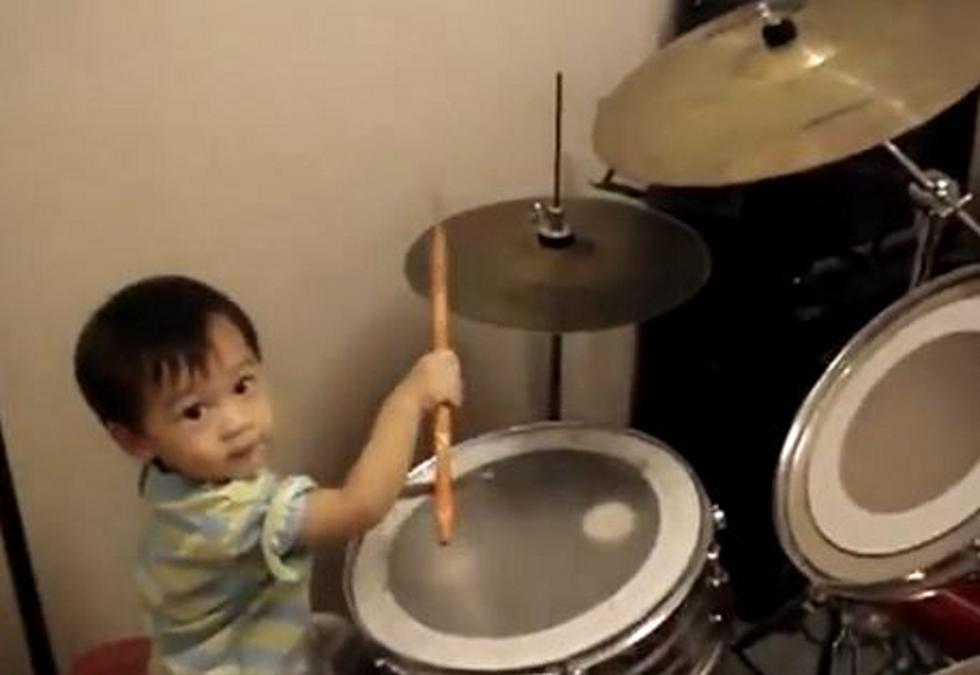 One-Year-Old Drummer Pounds the Skins Like a Pro