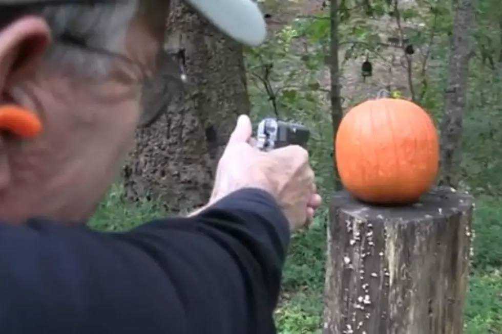 Real Life Ron Swanson Carves Pumpkin With a Gun