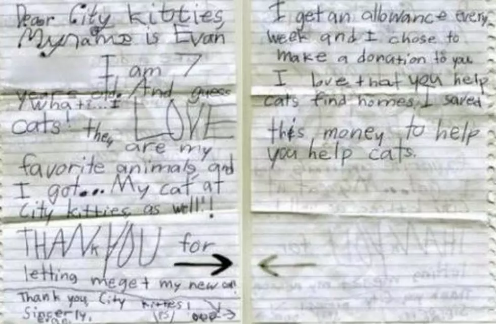 10-Year Old Sends Letter and Allowance to Cat Rescue Every Year