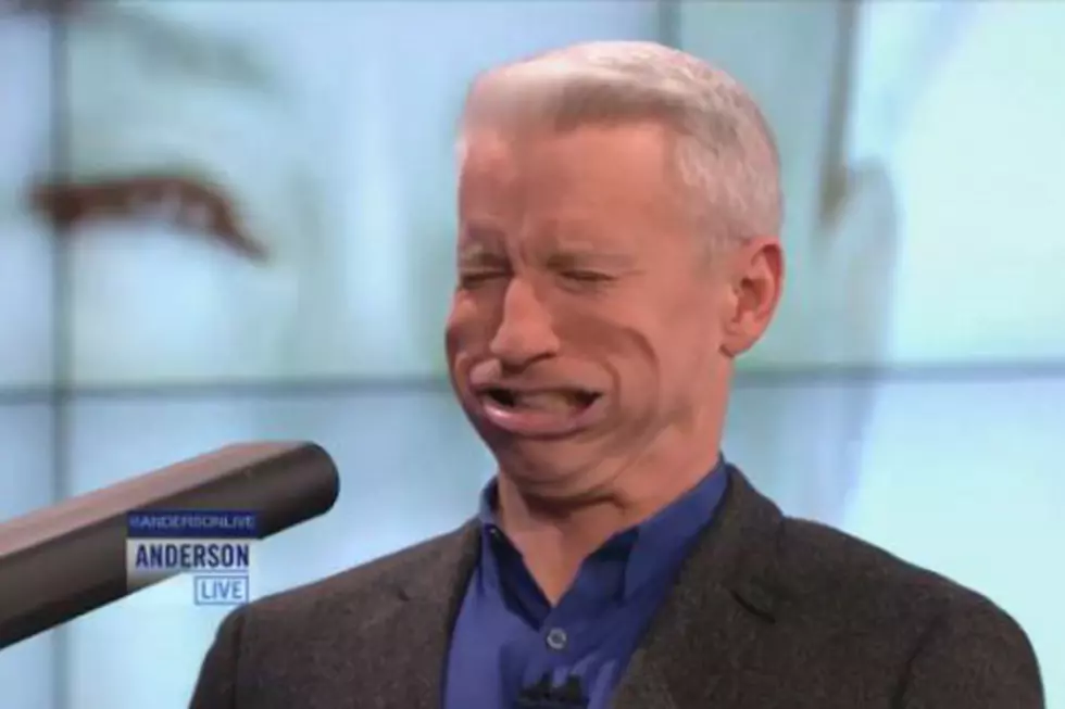 See Anderson Cooper Get the Leaf Blower Face Treatment