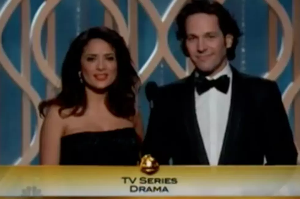 Oops! Technical Glitch Interrupts Paul Rudd and Salma Hayek at the Golden Globes