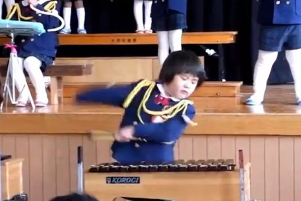 Adorable Kid Goes Wild on Xylophone in Class Concert