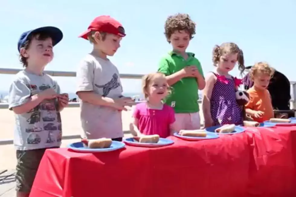 Kids Attempt Hot Dog Eating Contest in Cute Video