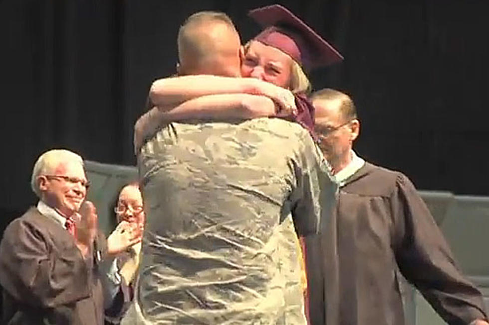Watch Deployed Air Force Dad Surprise Daughter at Graduation