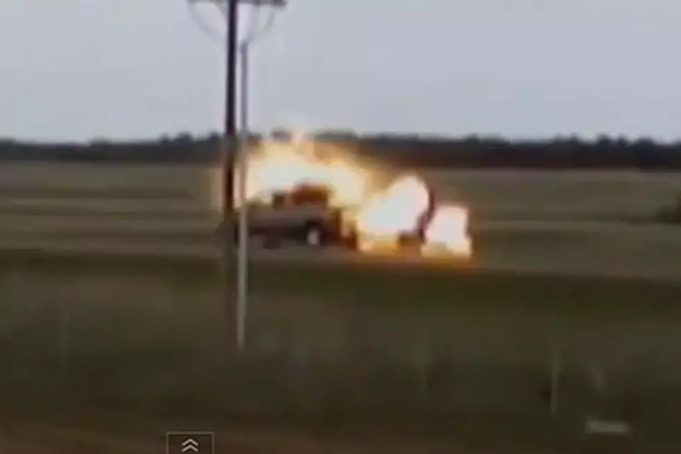 Watch Lightning Set a Moving Truck on Fire