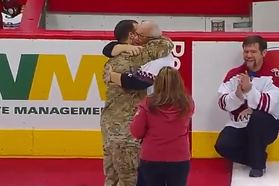 Solider Military Homecoming Surprises Family At Hockey Game