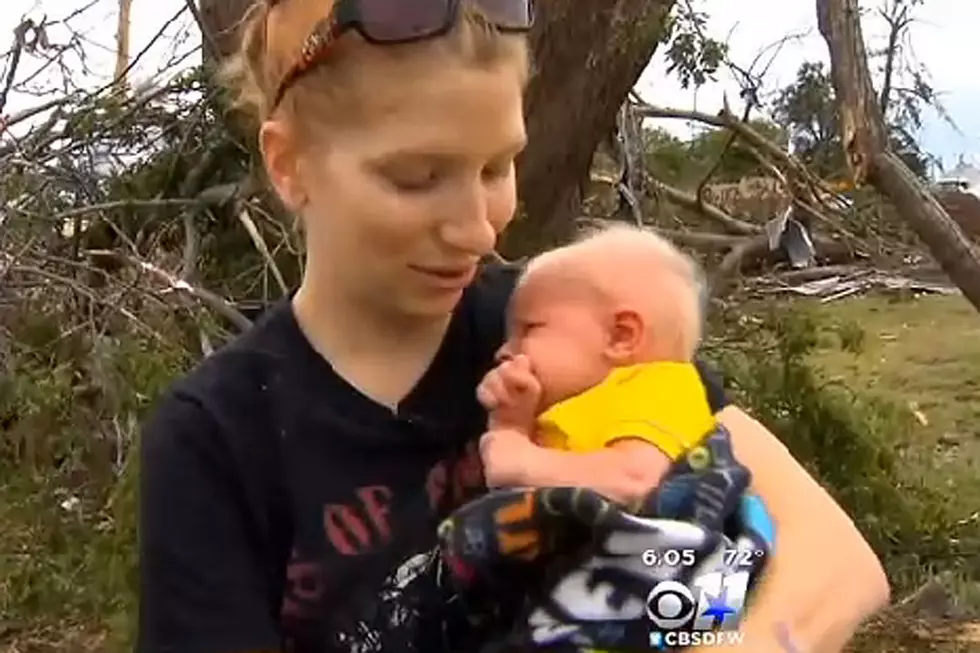2-Week-Old Baby Unscathed After Car Gets Caught in North Texas Tornado
