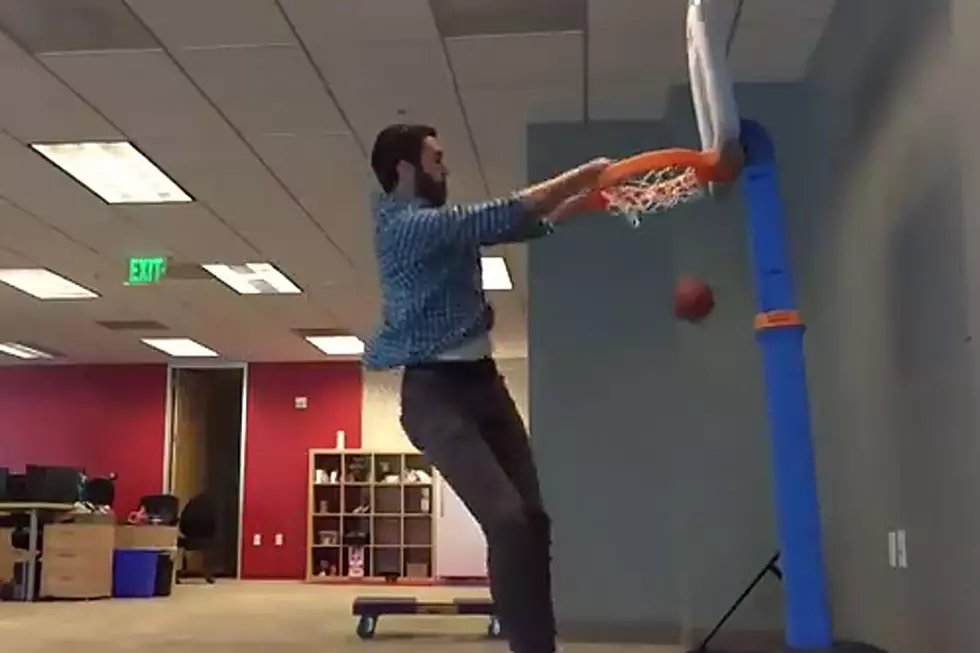 Laid Off Worker Celebrates By Dunking Like a Superstar