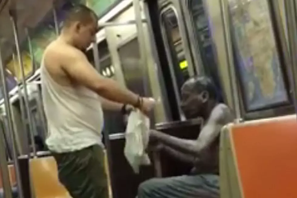 Ultimate Good Guy Gives Homeless Man His Shirt on Subway