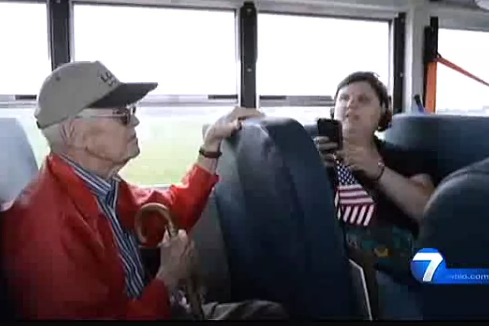 World War Two Vet, 90, Gets Adorable School Bus Wish Granted