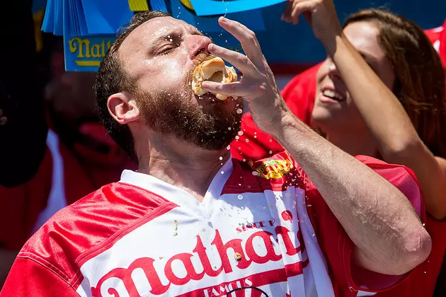 Nathan&#8217;s Champ Joey Chestnut Sets Record by Wolfing Down 70 Hot Dogs