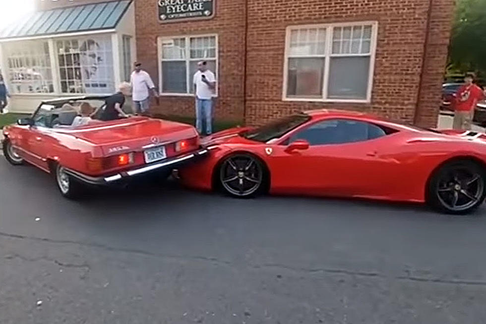 Embarrassed Woman Backs Over Ferrari for All to See