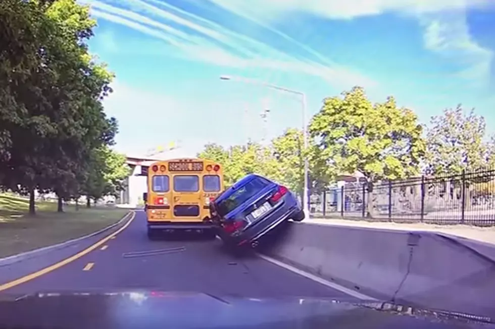 BMW Driver With No Patience for School Bus Deservedly Crashes
