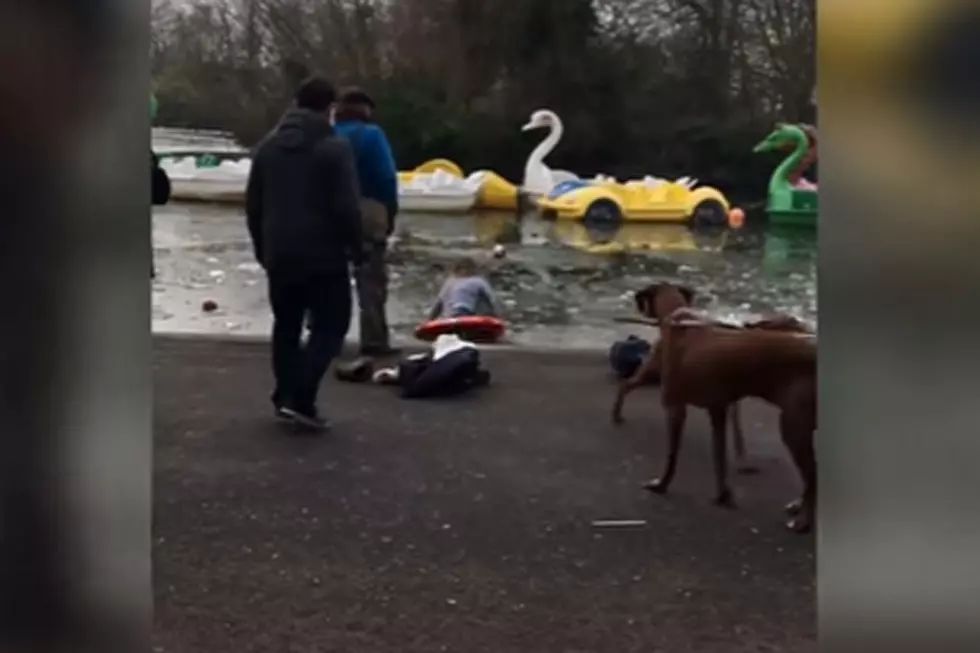 Brave Woman Rescues Her Dog Trapped in Iced-Over Lake