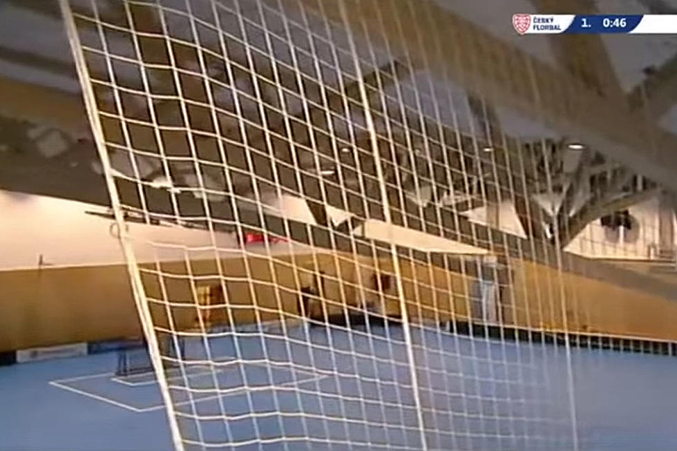 Watch Roof Violently Collapse During Floorball Match