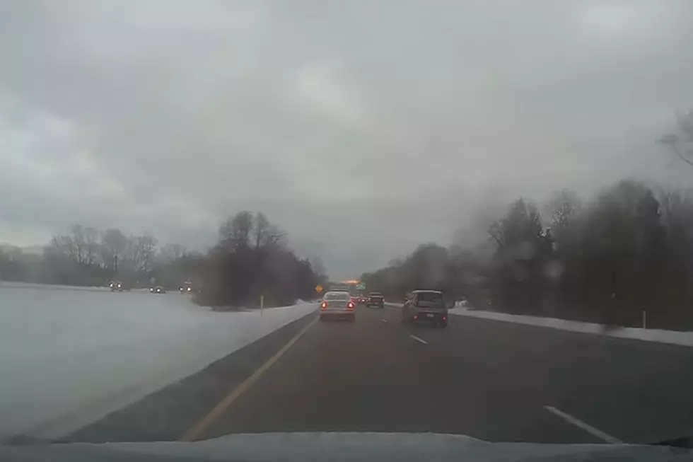 Sheet of Ice From One Car Blasts Violently Onto Another