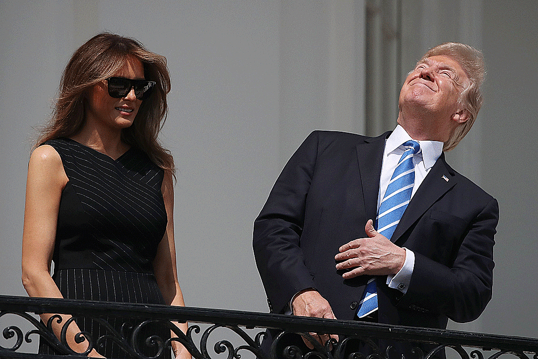 Donald Trump Watches Eclipse Without Glasses, Internet Loses It