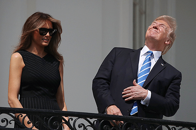 Donald Trump Looked at the Eclipse Without Glasses and the Internet Lost It