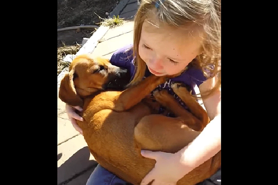 Adorable Girl Sings Sweet Lullabies to Sleeping Puppy