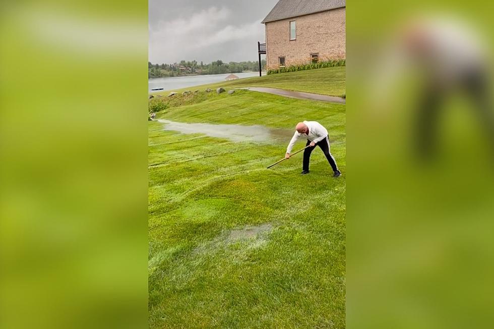 SO SATISFYING: Man Pops ‘Earth Pimple’ With Rake After Days Of Downpours