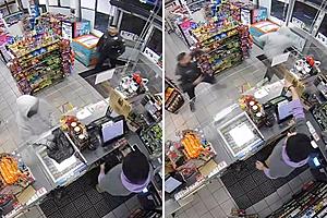 Oops: Cop Unknowingly Walks in on 7-11 Store Robbery