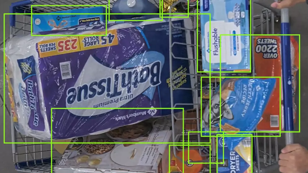 Items scanned in cart at Sam's Club