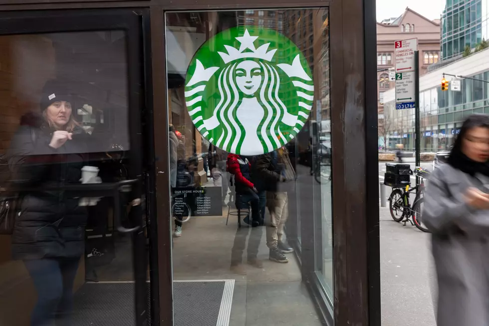 Starbucks logo on glass door