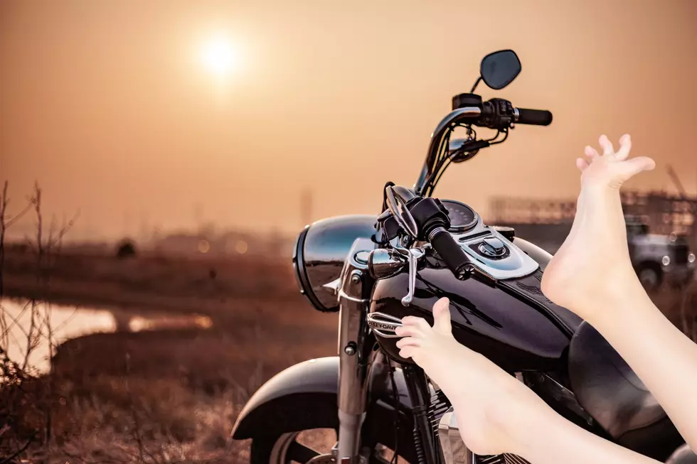 Bare feet on a motorcycle