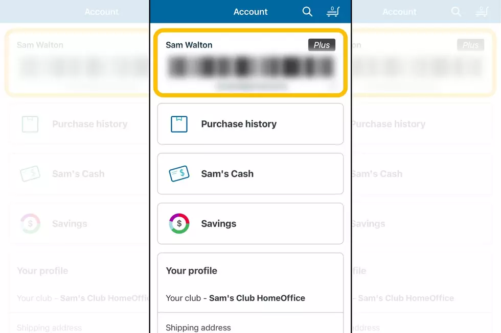 Digital membership card in Sam's Club app