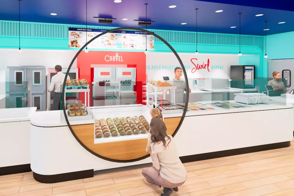 Inside of new Cinnabon Swirl store